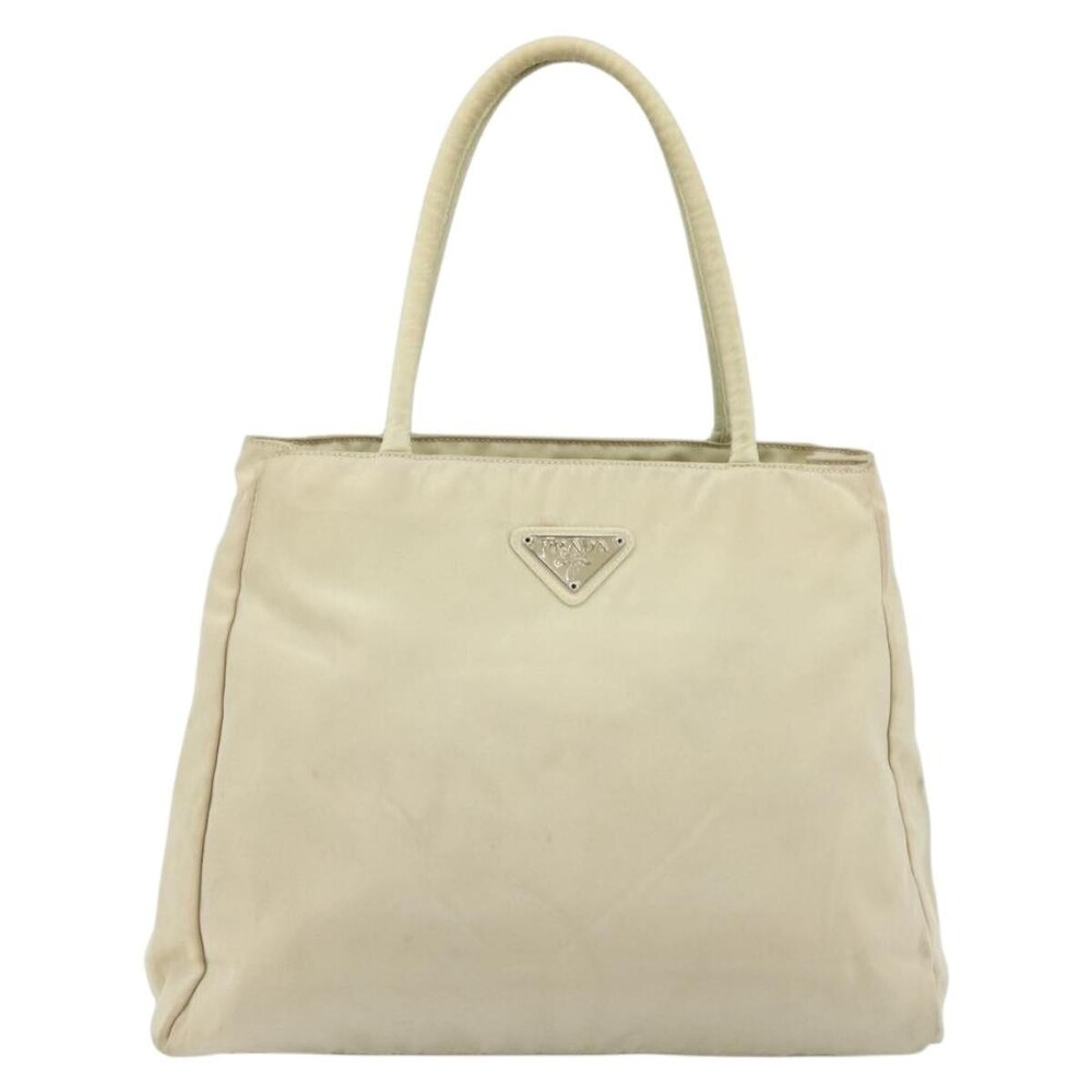 Prada Nylon Handbag Ivory White